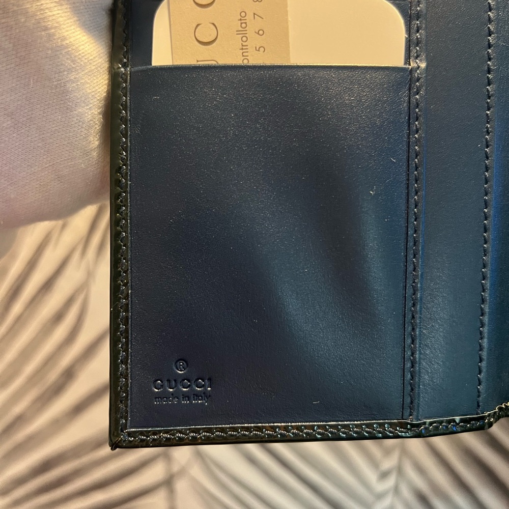 ❌SOLD❌ Gucci Teal Horsebit Print Buckle Wallet With Box - Picture 8 of 17